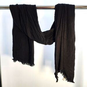 Black Fringed Scarf